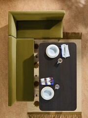 MADE.COM Fern Green Velvet Tova Right Hand Corner Dining Table and Bench Set - Image 2 of 7