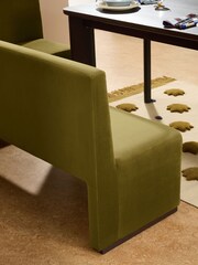 MADE.COM Fern Green Velvet Tova Right Hand Corner Dining Table and Bench Set - Image 3 of 7
