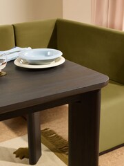 MADE.COM Fern Green Velvet Tova Right Hand Corner Dining Table and Bench Set - Image 4 of 7