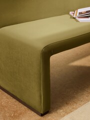 MADE.COM Fern Green Velvet Tova Right Hand Corner Dining Table and Bench Set - Image 5 of 7
