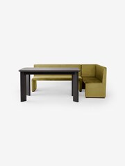 MADE.COM Fern Green Velvet Tova Right Hand Corner Dining Table and Bench Set - Image 6 of 7