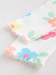 White Flower Rib Top and Leggings Baby Set 2 Piece (0mths-2yrs) - Image 12 of 14