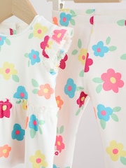 White Flower Rib Top and Leggings Baby Set 2 Piece (0mths-2yrs) - Image 13 of 14
