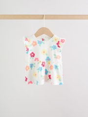 White Flower Rib Top and Leggings Baby Set 2 Piece (0mths-2yrs) - Image 4 of 14