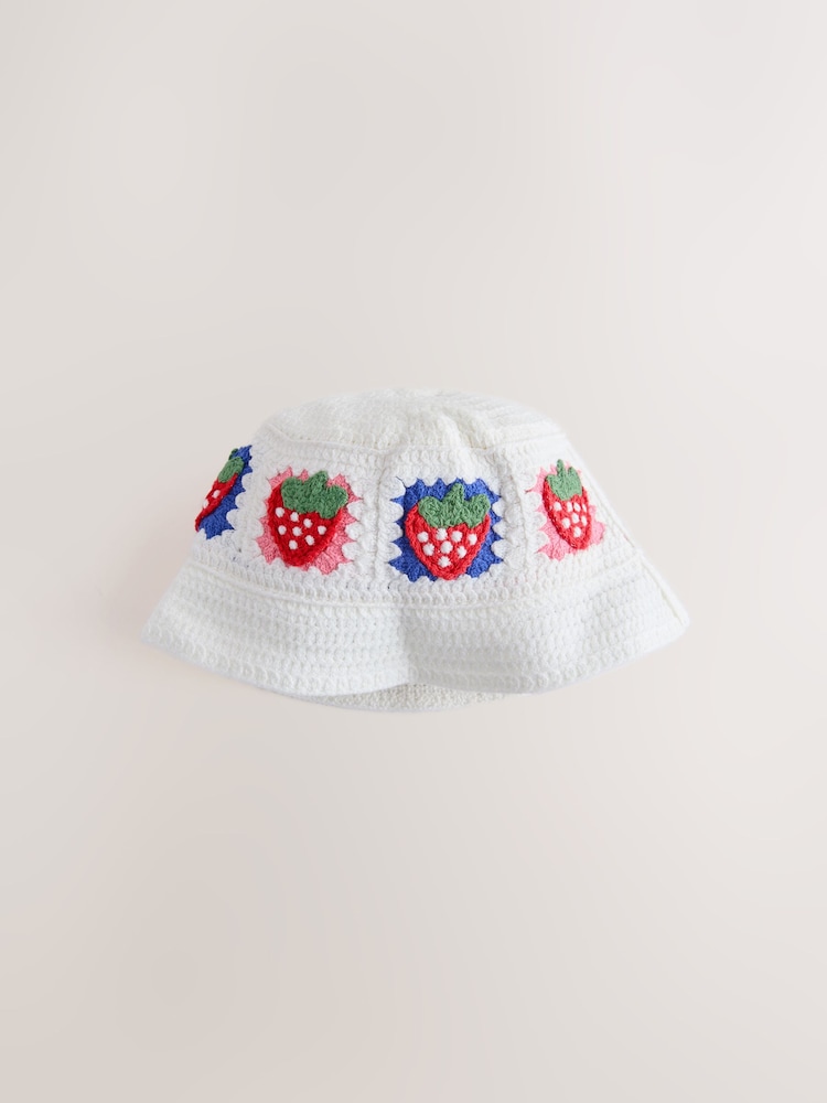 Crochet Knitted Baby Bucket Hat (0mths-2yrs) - Image 1 of 3 Crochet Knitted Baby Bucket Hat (0mths-2yrs) - Image 1 of 3