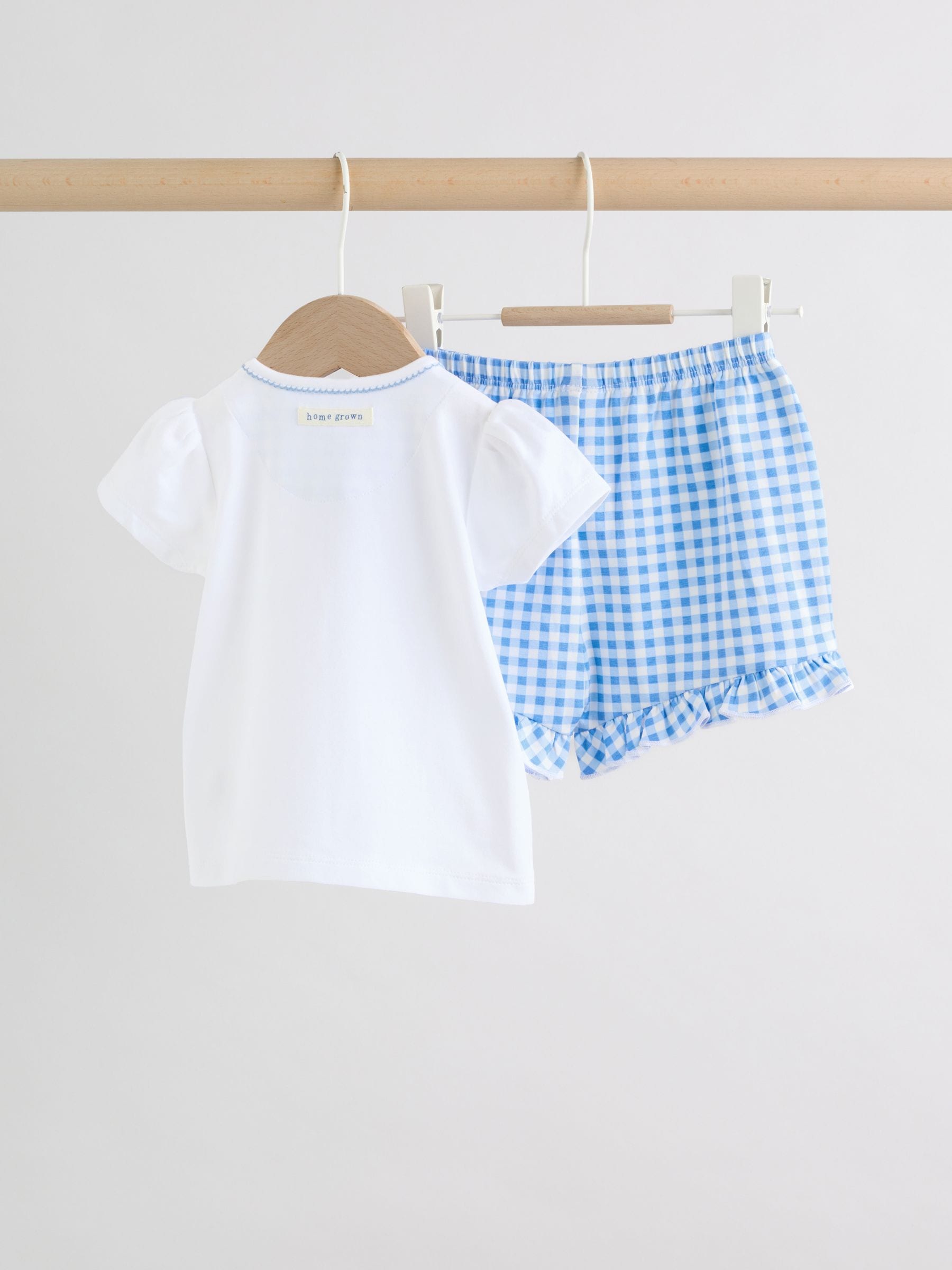 Buy White Picnic Short Sleeve Baby Top and Short Set 2 Piece