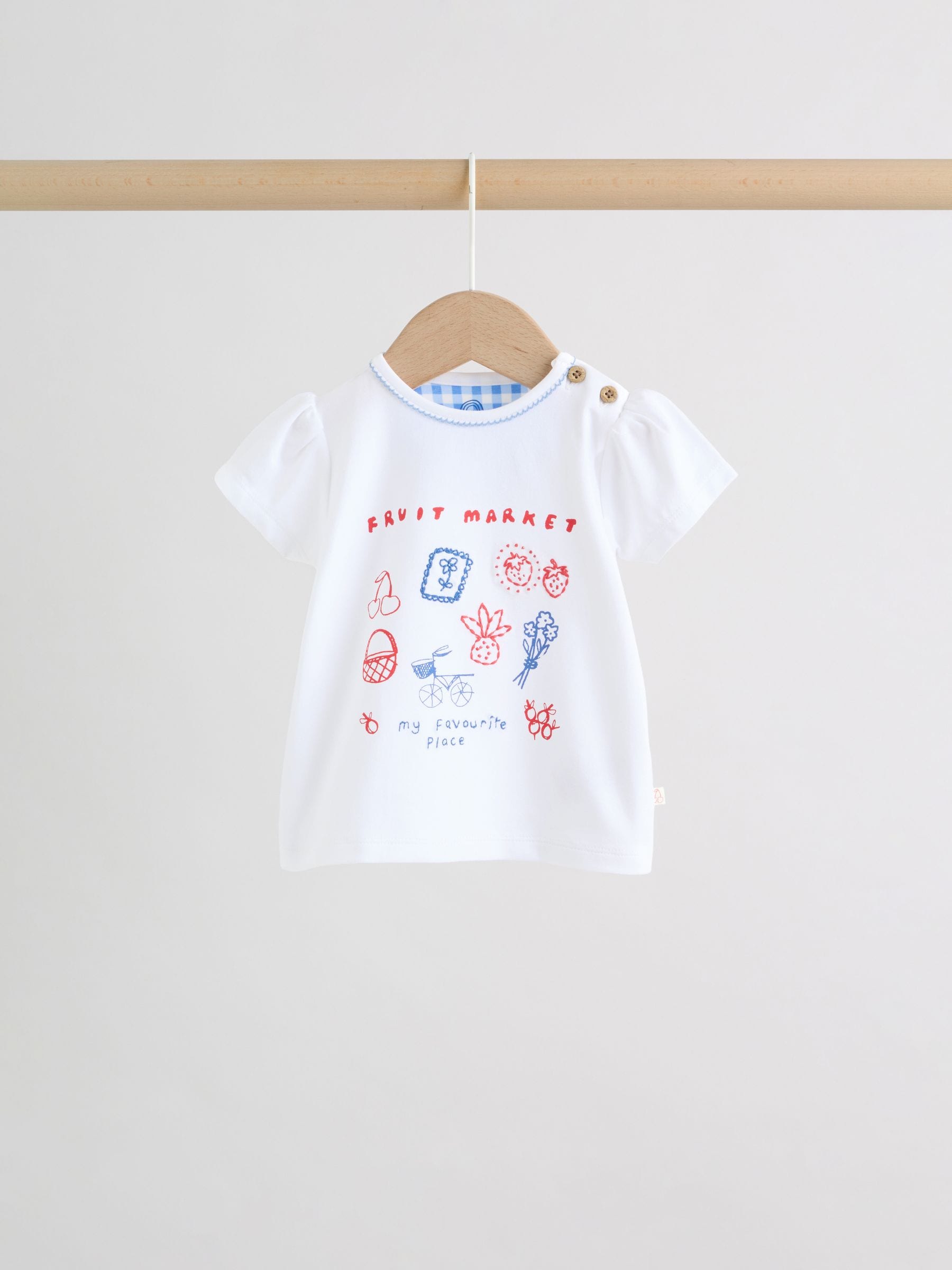 Buy White Picnic Short Sleeve Baby Top and Short Set 2 Piece
