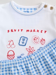 White Picnic - Short Sleeve Baby Top and Short Set 2 Piece (0mths-2yrs) - Imaginea 8 din 13