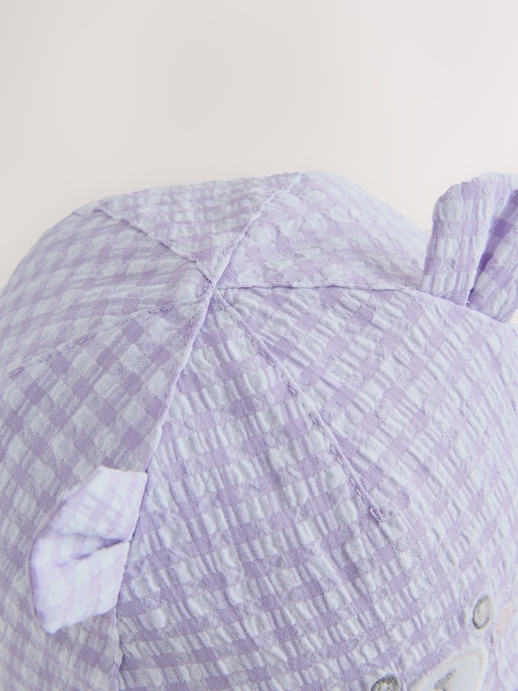 בצבע סגול בדוגמת ג'ינגהם - Baby Embroidered Bear Legionnaire Hat (0mths-2yrs) - תמונה 3 מתוך 3 בצבע סגול בדוגמת ג'ינגהם - Baby Embroidered Bear Legionnaire Hat (0mths-2yrs) - תמונה 3 מתוך 3