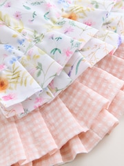 Pink Floral and Gingham Baby Woven Bucket Hats 2 Pack (0mths-2yrs) - Image 5 of 5