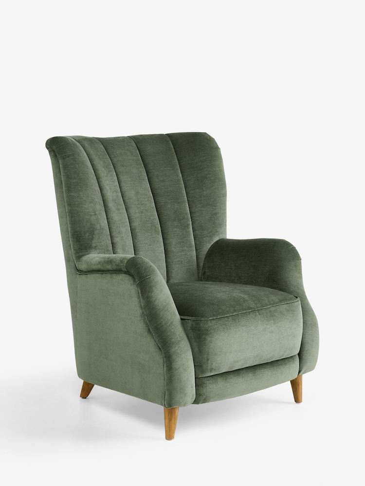 Relaxed Chenille Forest Green Harper High Back Armchair - Image 2 of 10 Relaxed Chenille Forest Green Harper High Back Armchair - Image 2 of 10
