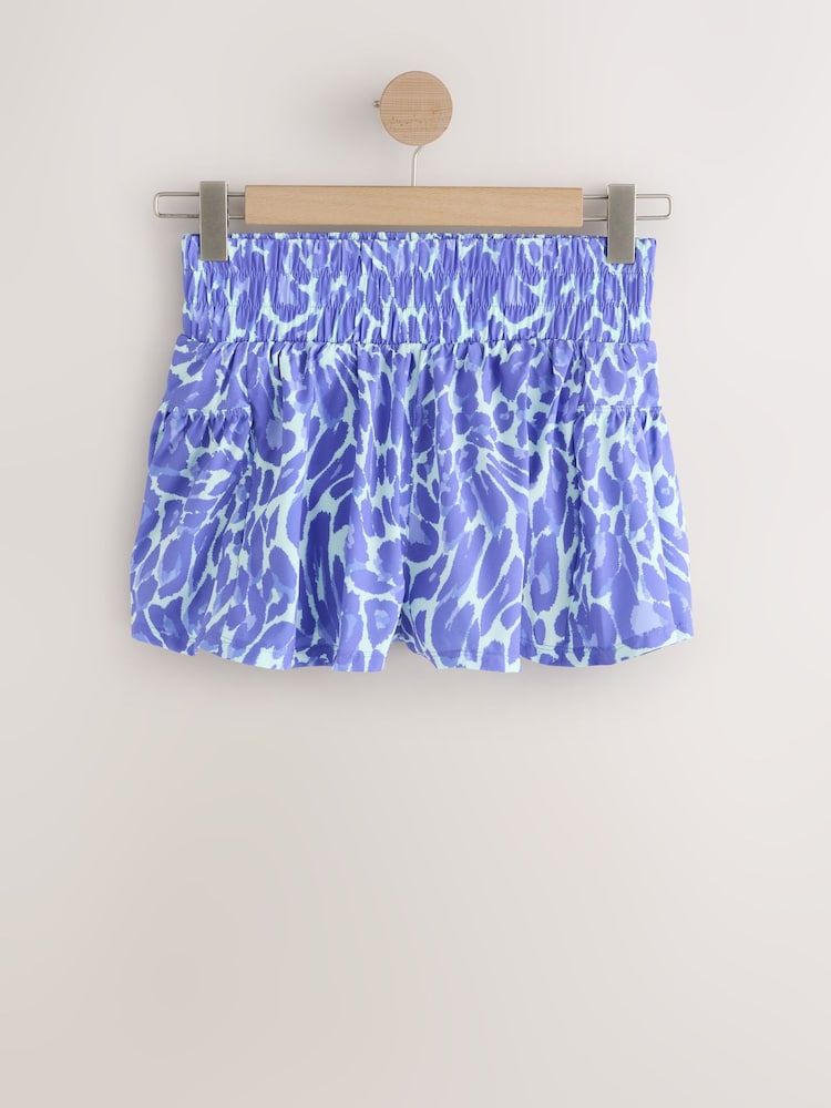 Animal Print Active Woven Running Shorts - Image 1 of 3 Animal Print Active Woven Running Shorts - Image 1 of 3