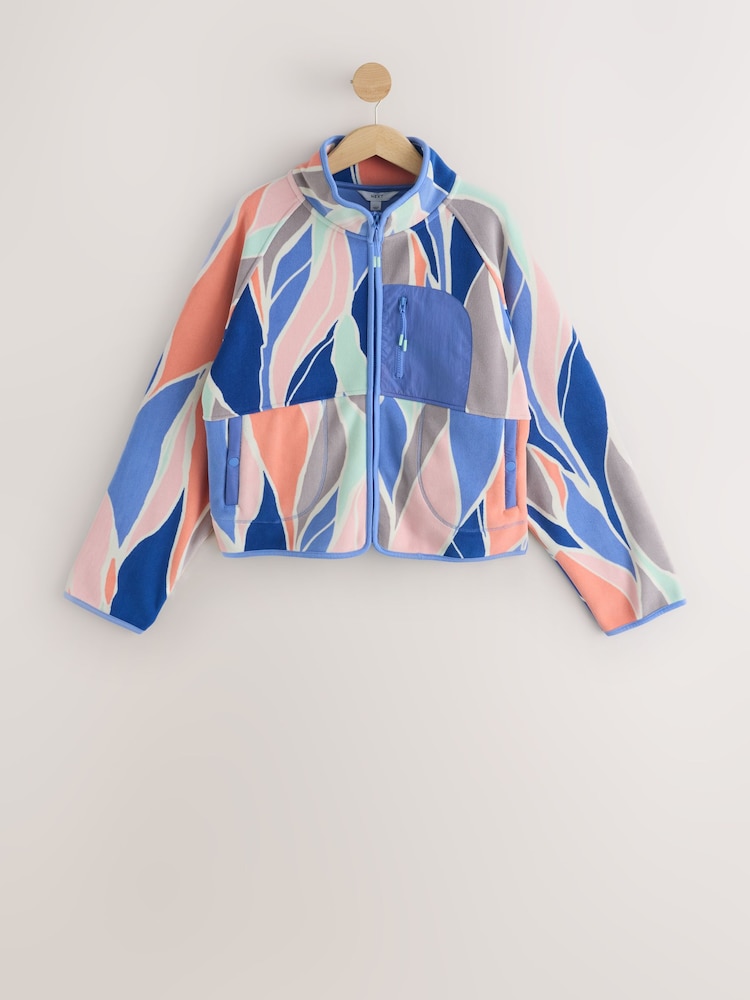 Abstract Print Active Zip Through Sports Fleece - Image 1 of 5