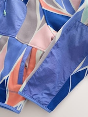 Blue Abstract Print Active Zip Through Sports Fleece - Image 8 of 10