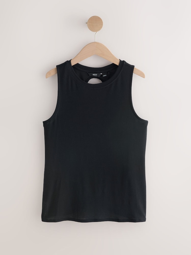 Black Active Cross Back Tank Vest - Image 1 of 5