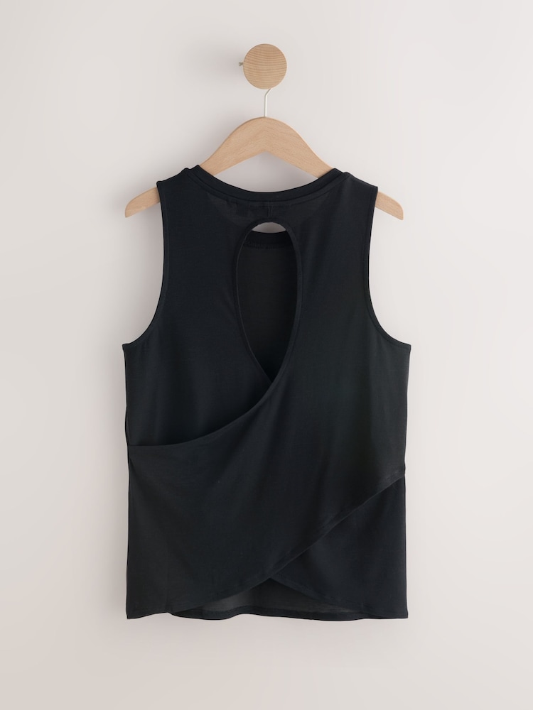 Black Active Cross Back Tank Vest - Image 2 of 5