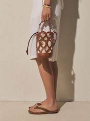 Tan Brown Laser Cut Out Phone Bag - Image 2 of 9