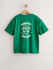Green Cotton Graphic Oversized T-Shirt - Image 2 of 4