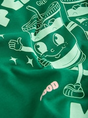 Green Cotton Graphic Oversized T-Shirt - Image 3 of 4