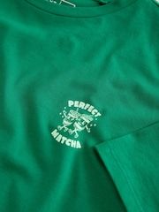 Green Cotton Graphic Oversized T-Shirt - Image 4 of 4