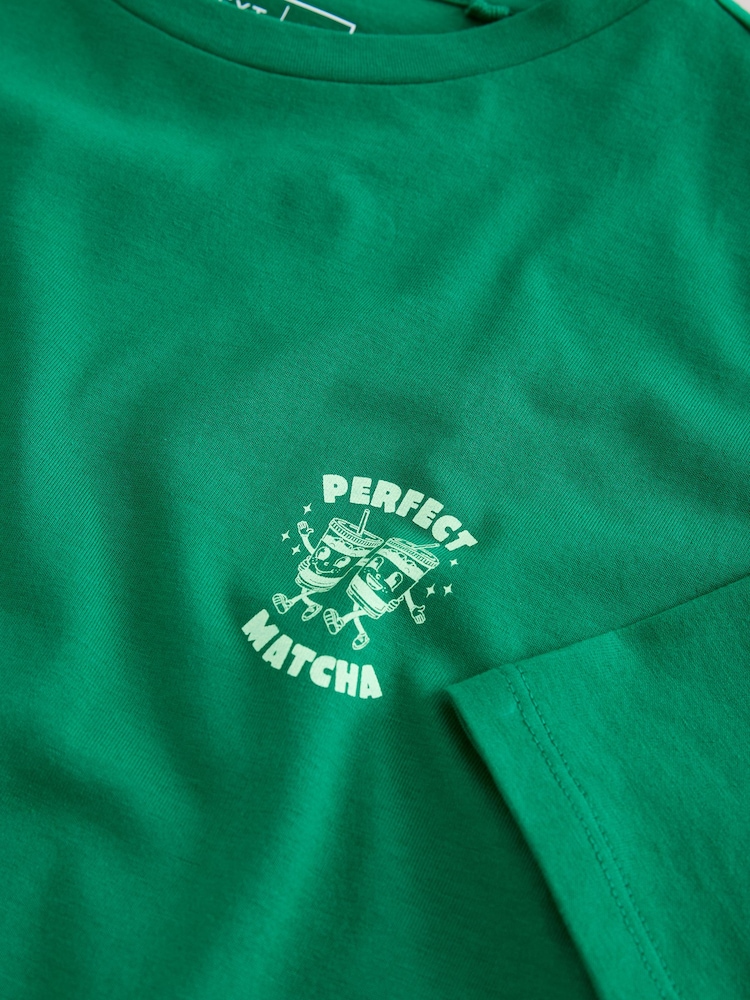 បៃតង - អាវយឺតកប្បាសទំហំធំមានក្រាហ្វិក - រូបភាព 9 នៃ 9