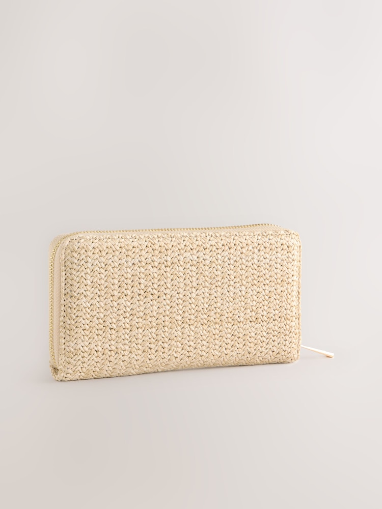 Naturlig - Raffia Effect Purse - Bild 2 av 5