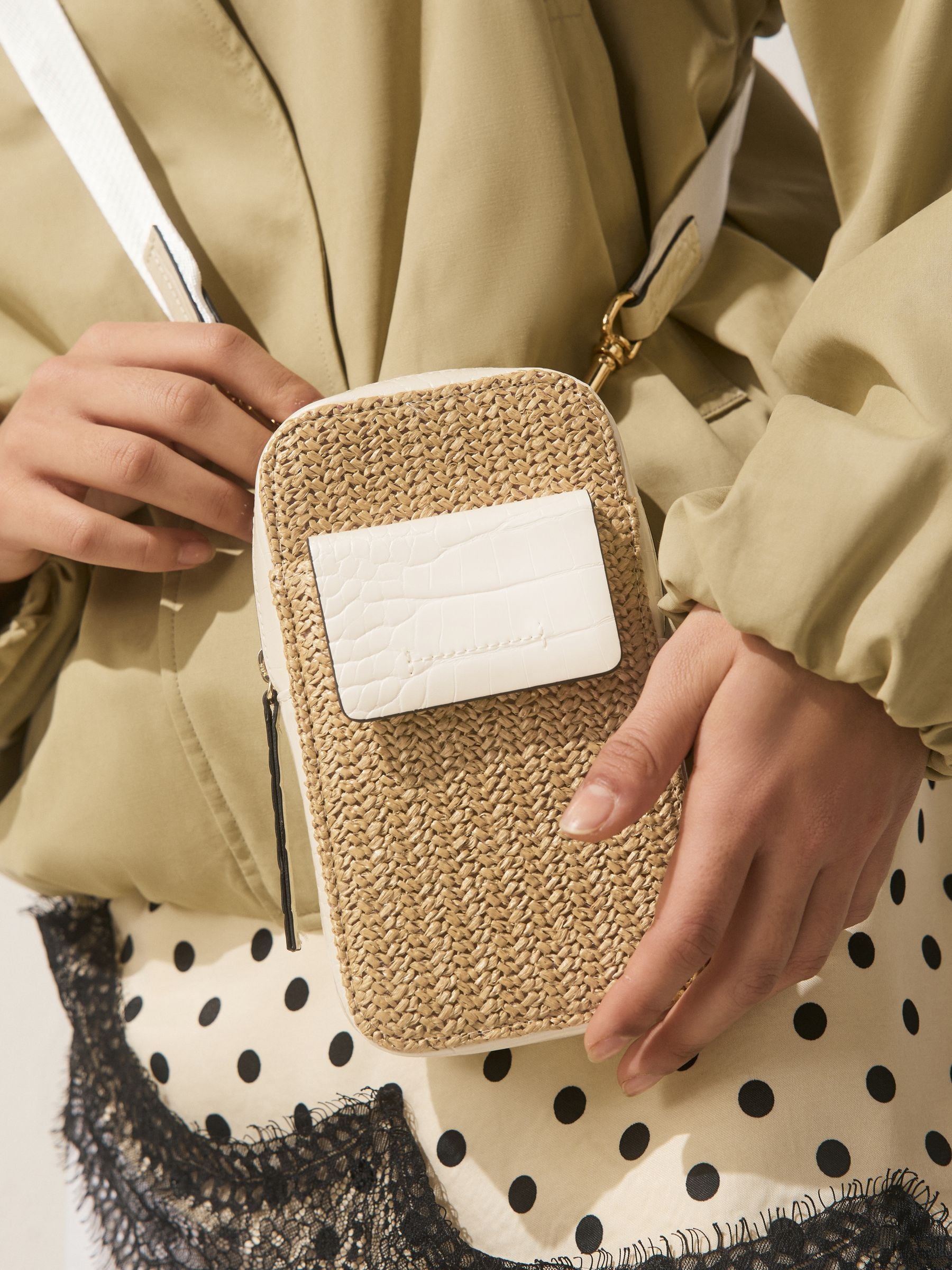 Buy Natural Raffia-Effect Phone Bag from Next USA