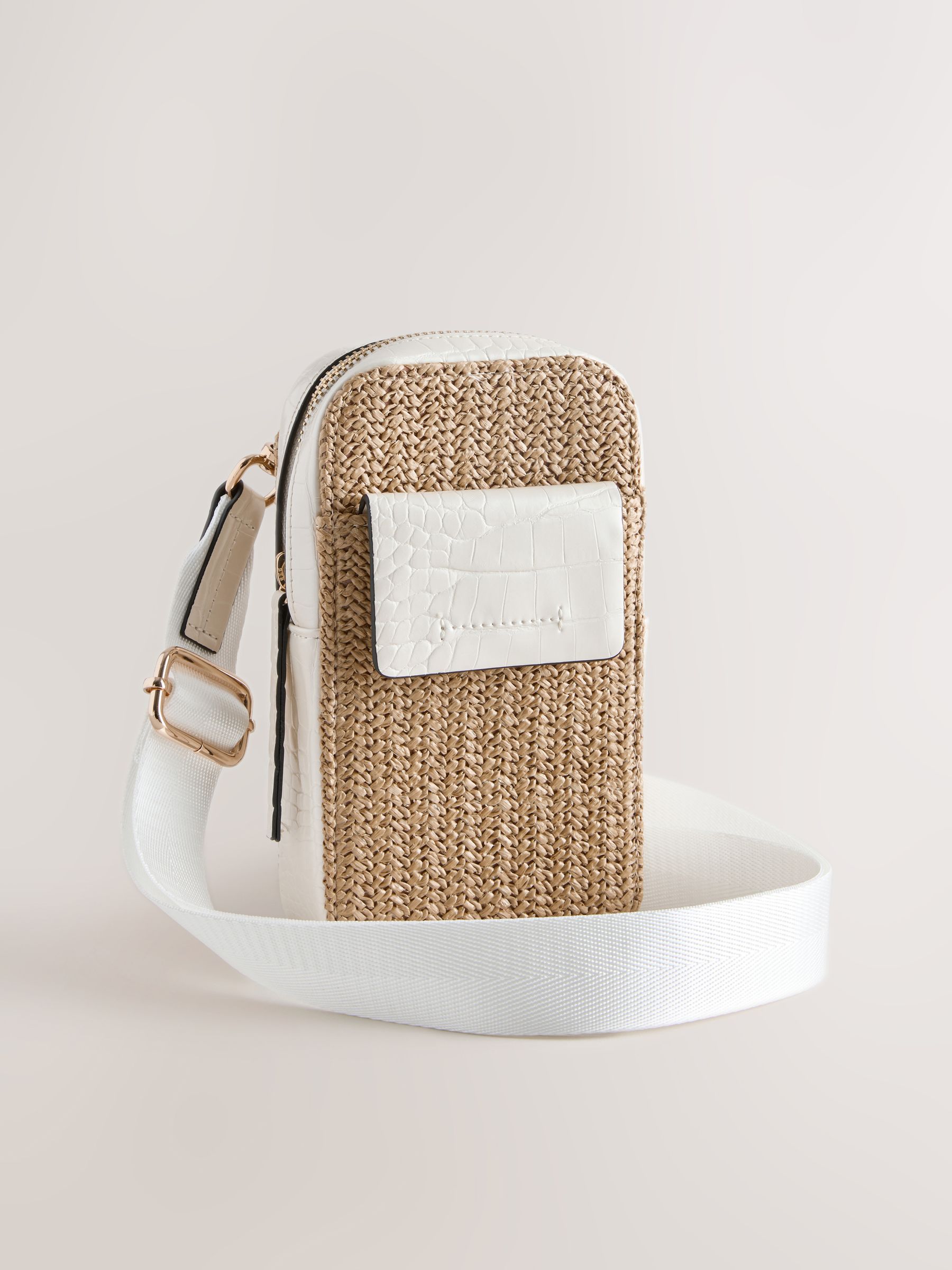 Buy Natural Raffia-Effect Phone Bag from Next USA