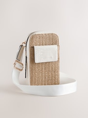 טבעי - Raffia-Effect Phone Bag - תמונה 4 מתוך 8