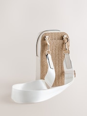 טבעי - Raffia-Effect Phone Bag - תמונה 5 מתוך 8