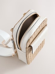 טבעי - Raffia-Effect Phone Bag - תמונה 6 מתוך 8