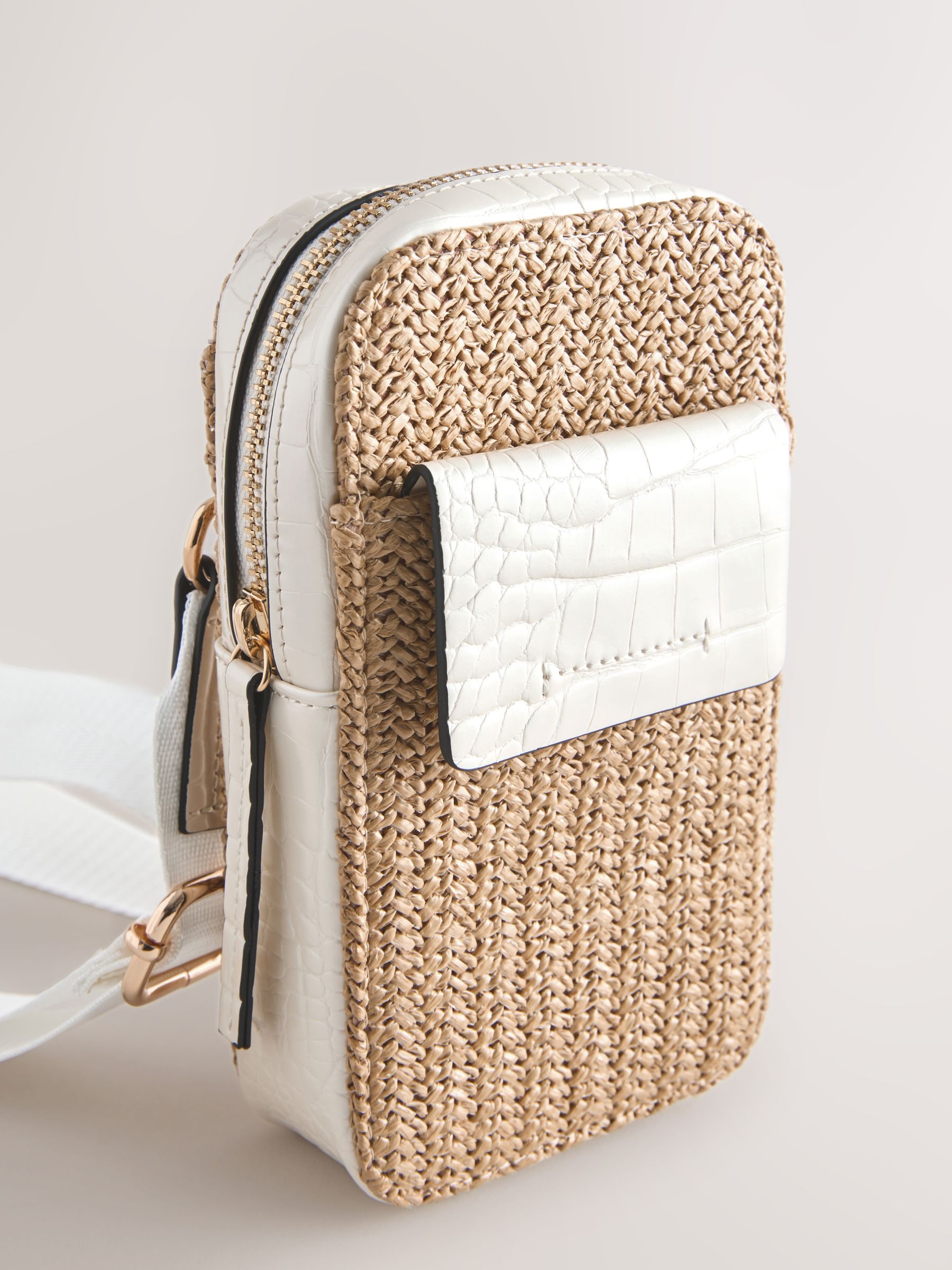 Buy Natural Raffia-Effect Phone Bag from the Next UK online shop