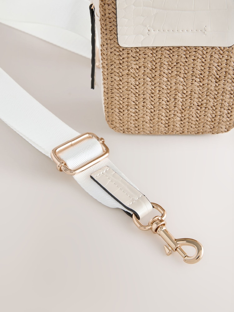 טבעי - Raffia-Effect Phone Bag - תמונה 8 מתוך 8