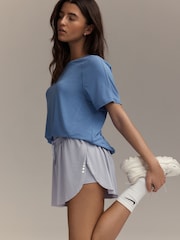 Violet lila - Pantaloni scurți pentru alergat cu strat de jerseu activ sport cu buzunare - Imaginea 1 din 8