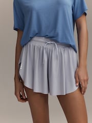 Violet lila - Pantaloni scurți pentru alergat cu strat de jerseu activ sport cu buzunare - Imaginea 3 din 8