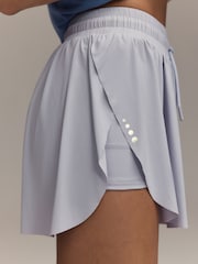 Violet lila - Pantaloni scurți pentru alergat cu strat de jerseu activ sport cu buzunare - Imaginea 5 din 8