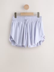 Violet lila - Pantaloni scurți pentru alergat cu strat de jerseu activ sport cu buzunare - Imaginea 6 din 8