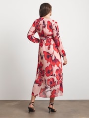 Joanna Hope Pink Pleated Wrap Dress - Image 2 of 4