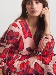Joanna Hope Pink Pleated Wrap Dress - Image 4 of 4
