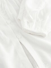 Laura Ashley Cream Ruffle Sleeve Long Sleeve Blouse - Image 10 of 11