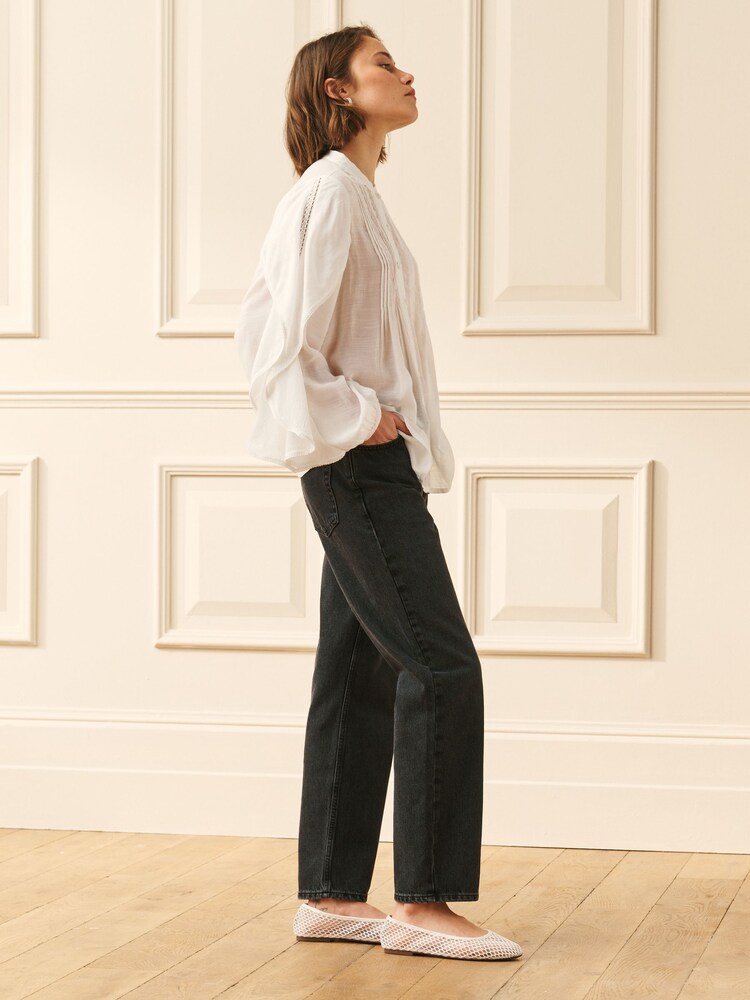 Laura Ashley Cream Ruffle Sleeve Long Sleeve Blouse - Image 2 of 11