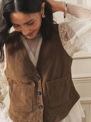 Laura Ashley Suede Waistcoat Jacket - תמונה 3 מתוך 7