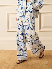 Laura Ashley Blue Waxton Print Coord Trousers - Image 2 of 3