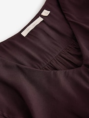 Schokoladenbraun - Laura Ashley Boho-Minikleid mit Rüschen - Bild 8 von 8
