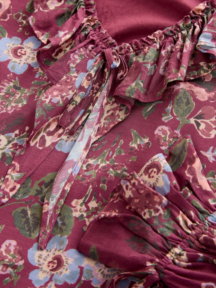 Laura Ashley Pink Henwood Bloom Ruffle Boho Mini Dress - Image 10 of 10