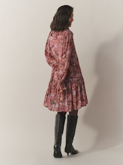 Laura Ashley Pink Henwood Bloom Ruffle Boho Mini Dress - Image 6 of 10