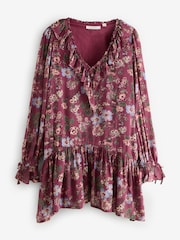 Laura Ashley Pink Henwood Bloom Ruffle Boho Mini Dress - Image 8 of 10