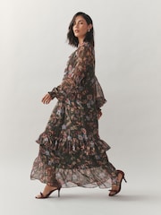 Laura Ashley Chiffon Ruffle Maxi Dress - Image 1 of 7