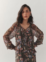 Laura Ashley Chiffon Ruffle Maxi Dress - Image 2 of 7