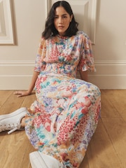 Laura Ashley Floral Shirred Waist Everingham Meadow Eid Dress - Image 3 of 4